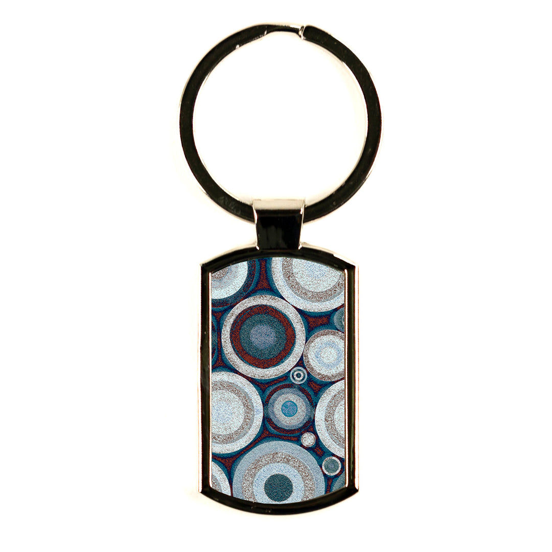 Small Black Circles Millefiori Keyring