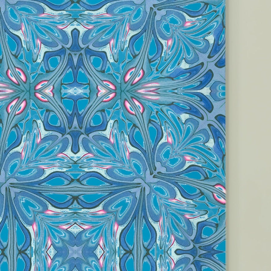 Flourishing Garden Kitchen Splashback - Navy Blue / Pink