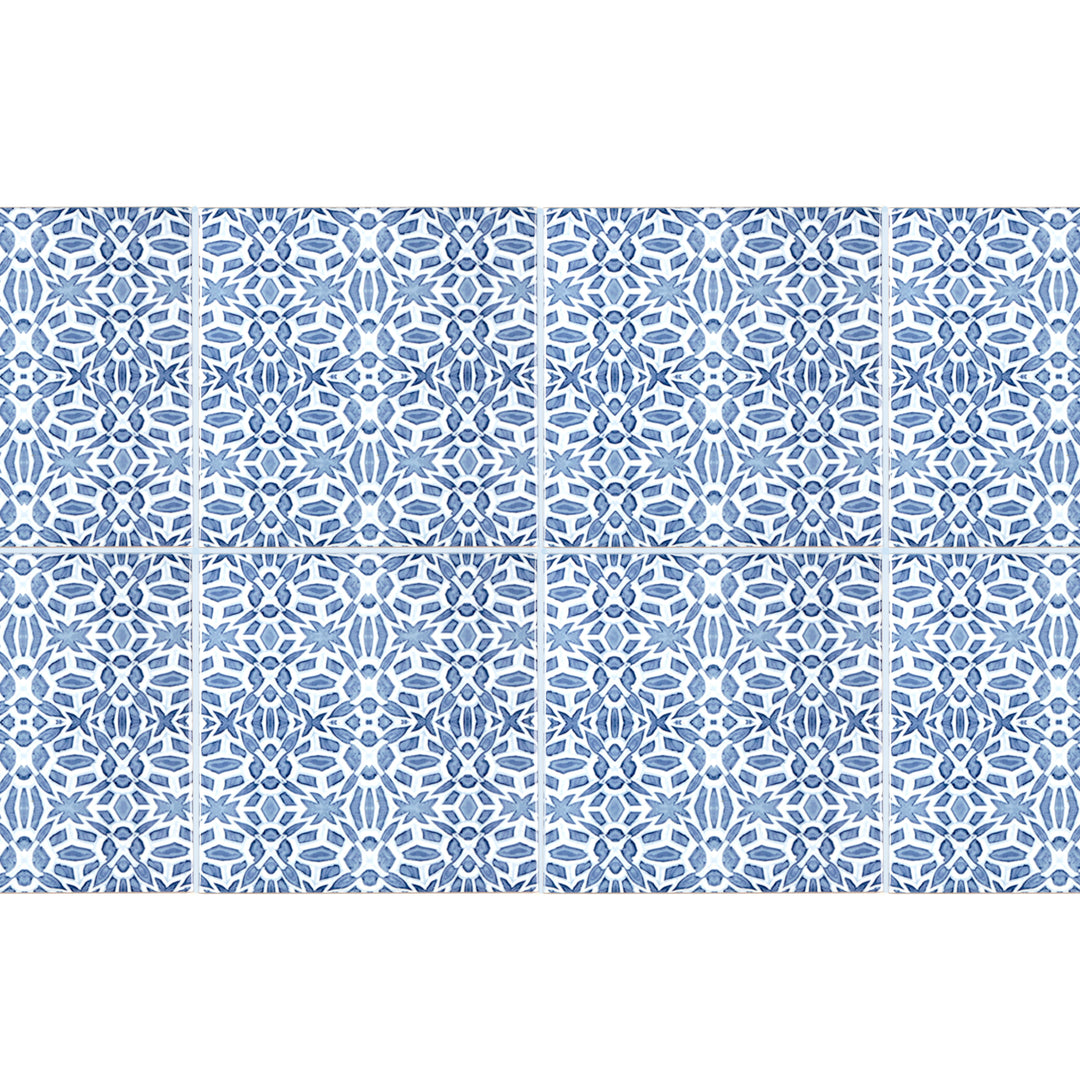 Moroccan Fountain tile - blue white Iznik tile