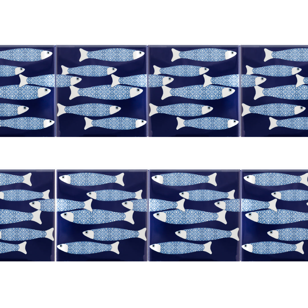 Ocean Shoal tile - Navy Blue