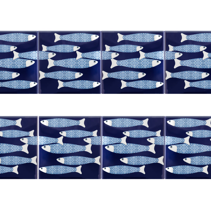 Ocean Shoal tile - Navy Blue