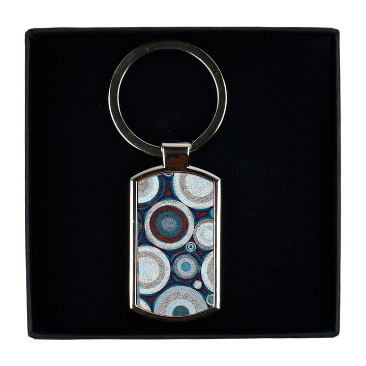Small Black Circles Millefiori Keyring
