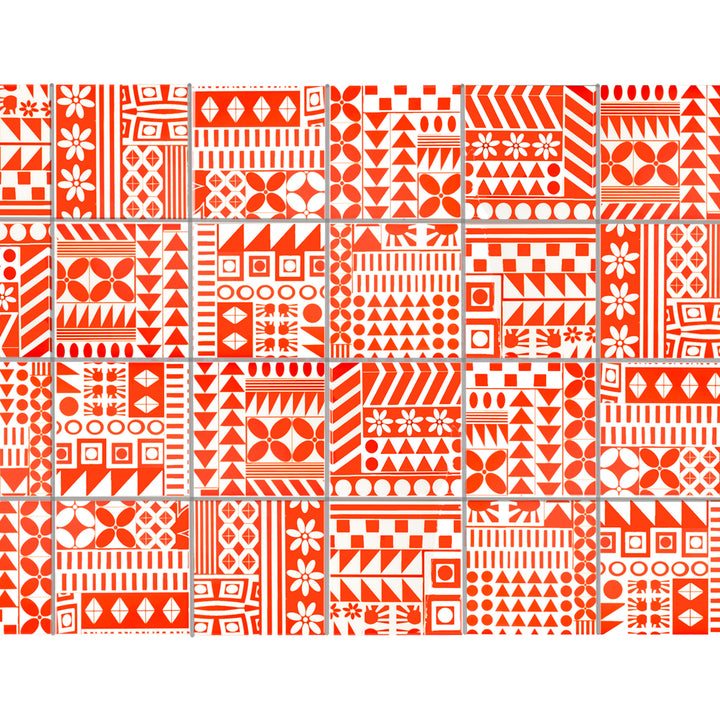 Orange Geometric Retro tiles