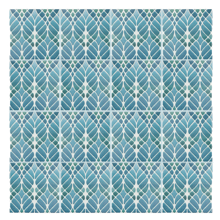Trees tile Blue Muted - Large Scale - FIRED INK Version