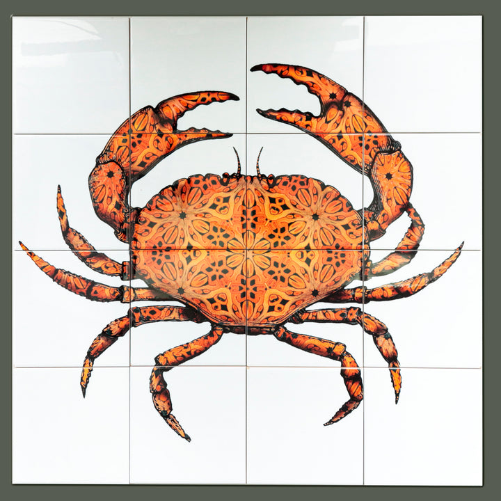 Crab Tile Mural - White Background