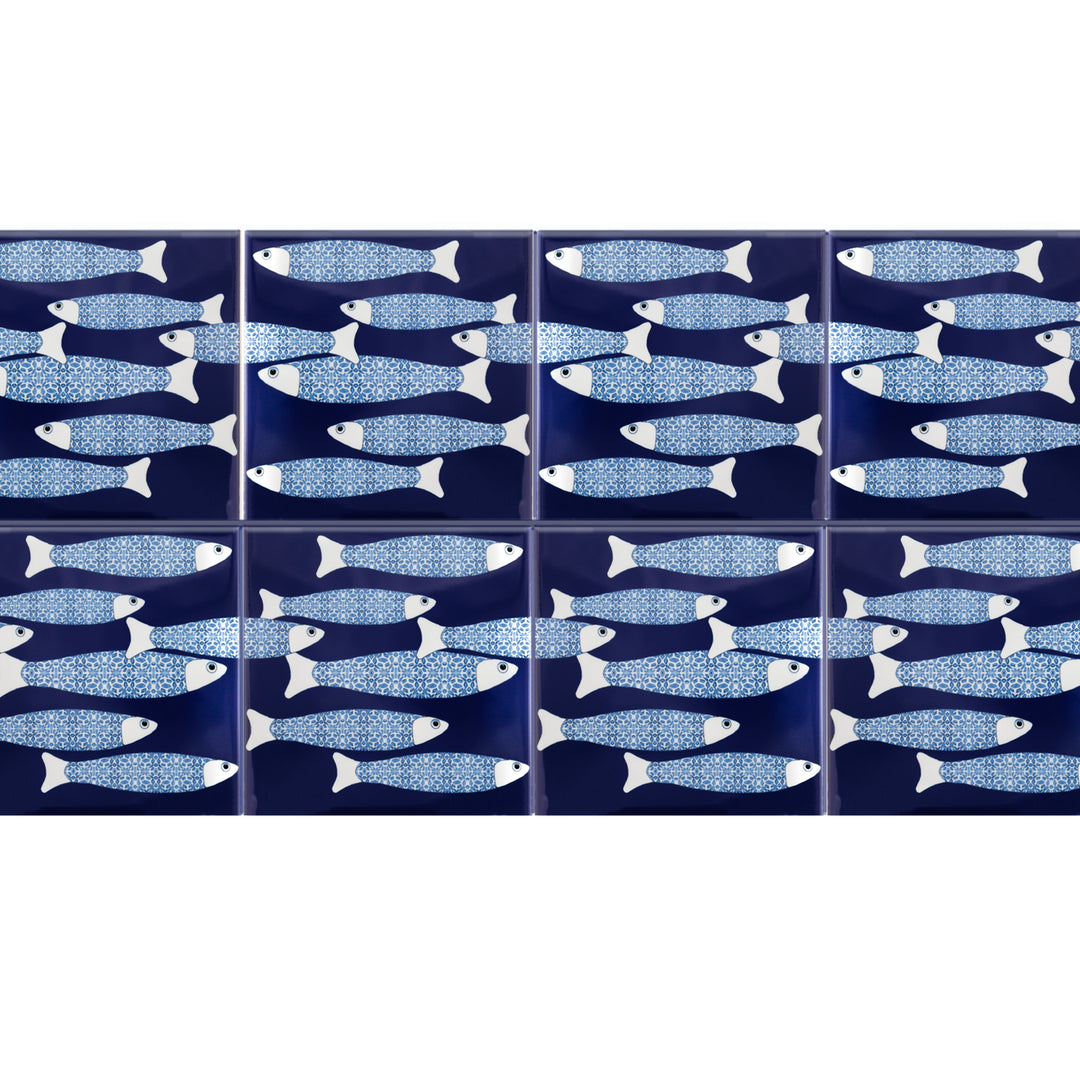 Ocean Shoal tile - Navy Blue