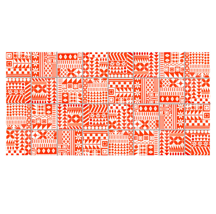 Orange Geometric Retro tiles
