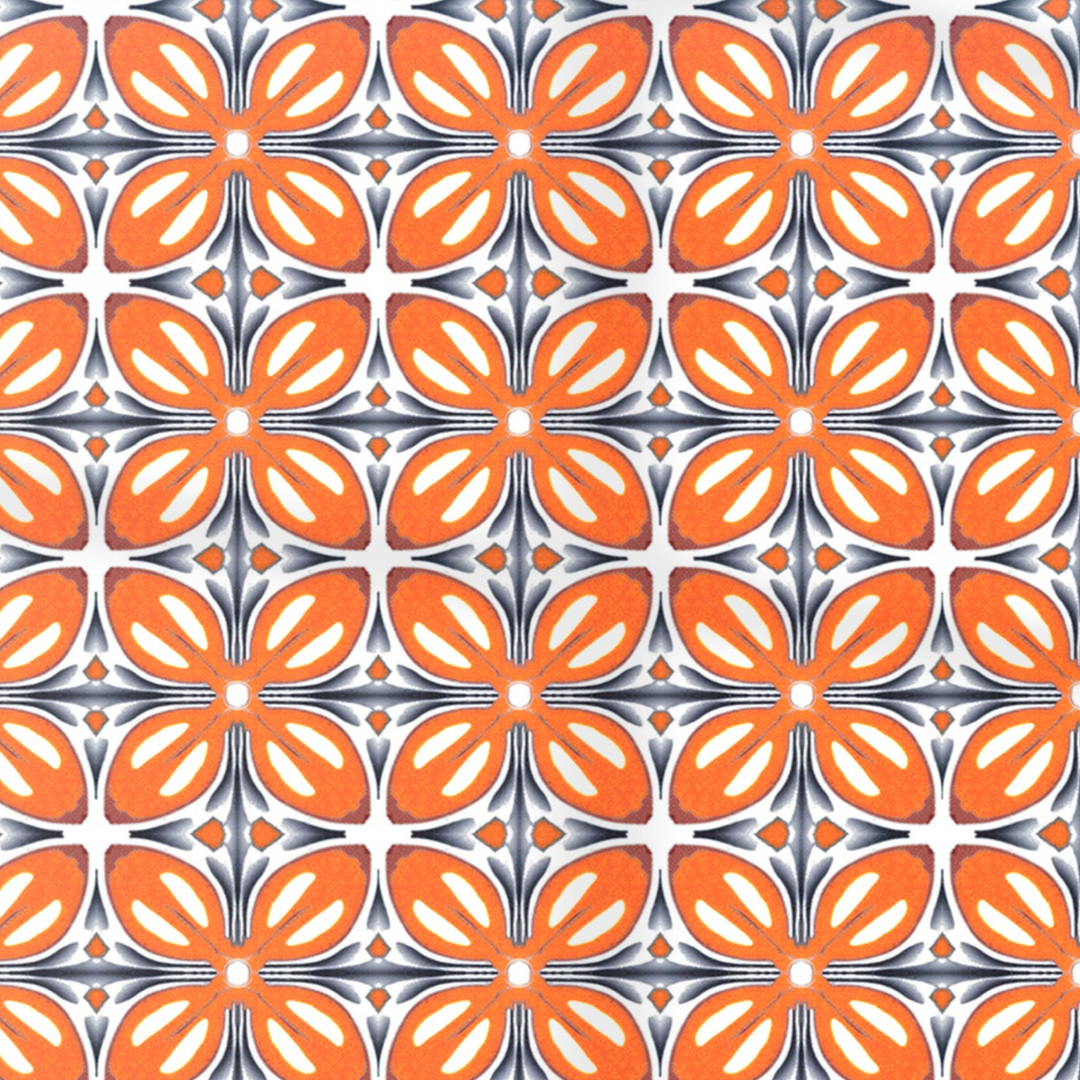 Flower Power Orange Kitchen Splashback