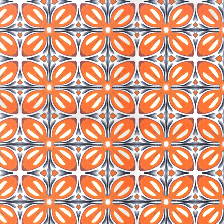 Flower Power Orange Kitchen Splashback