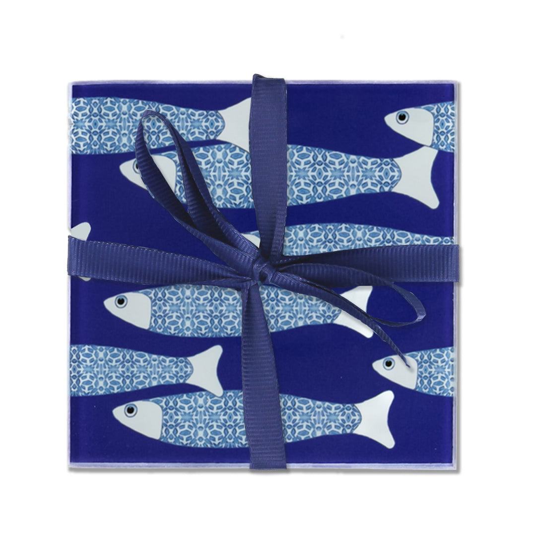 SALE Seconds : Ocean Shaoal Coaster Set - Navy Blue