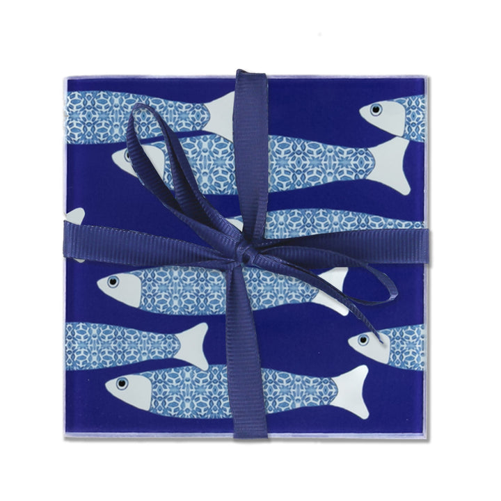 SALE Seconds : Ocean Shaoal Coaster Set - Navy Blue