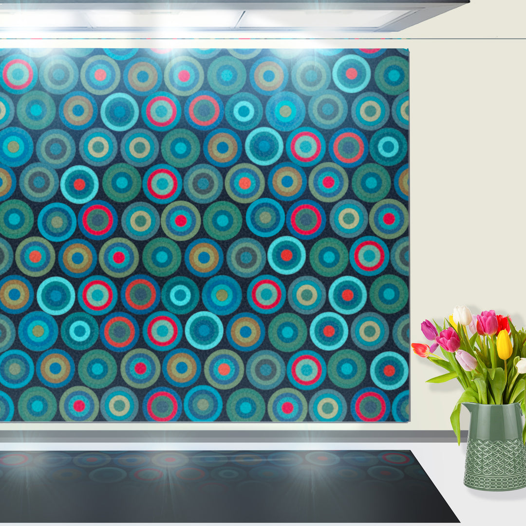 Abstract Circles Kitchen Splashback - Charcoal Circles