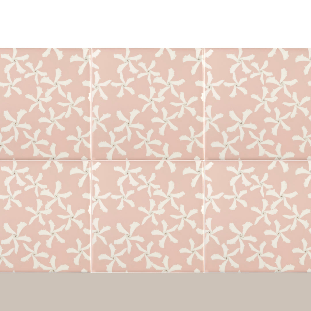 Jasmine Flower Tile - Pink &amp; White