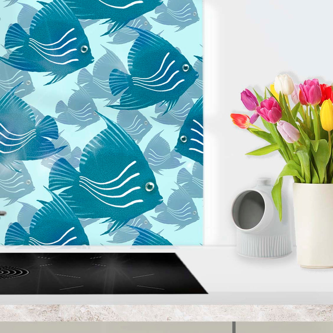 Angelfish Kitchen Splashback - Teal / Turquoise