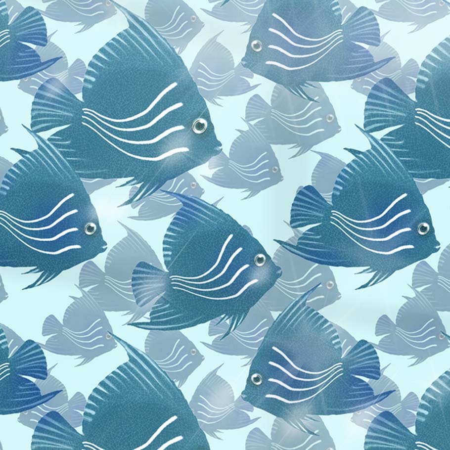 Angelfish Kitchen Splashback - Teal / Turquoise