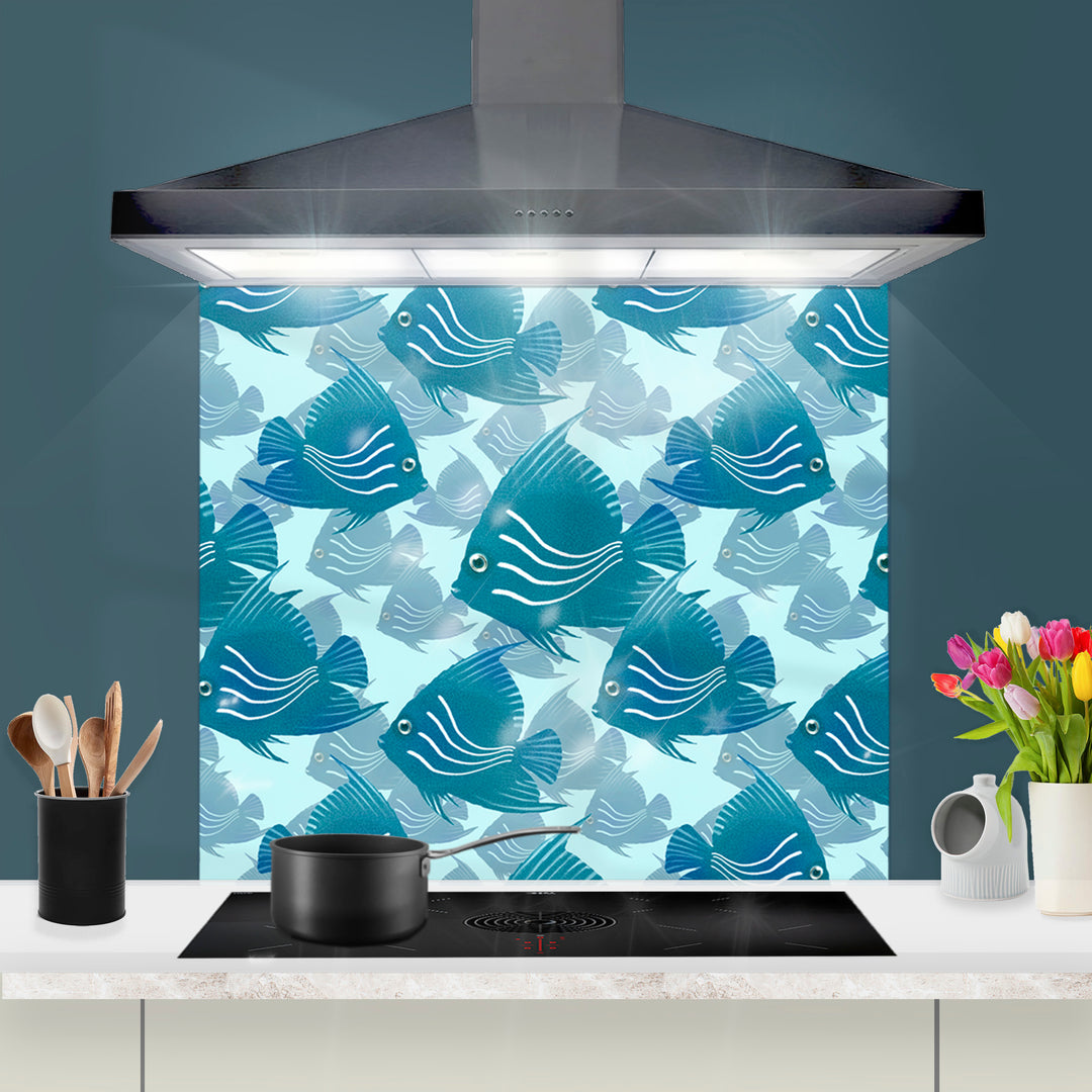 Angelfish Kitchen Splashback - Teal / Turquoise