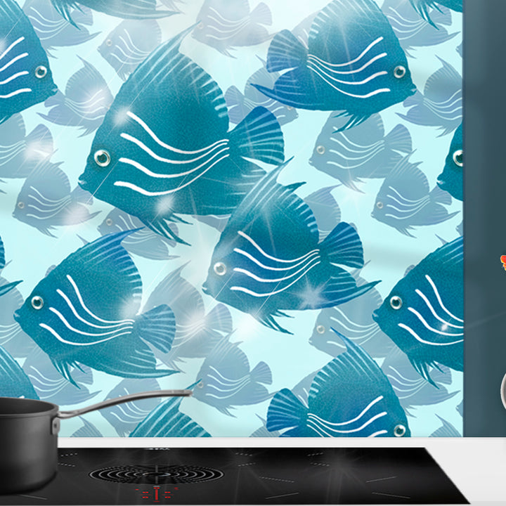 Angelfish Kitchen Splashback - Teal / Turquoise