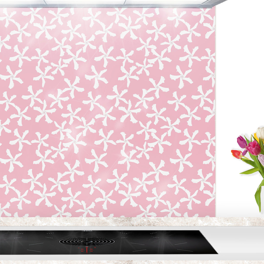 Jasmine Flower Kitchen Splashback - Pink &amp; White