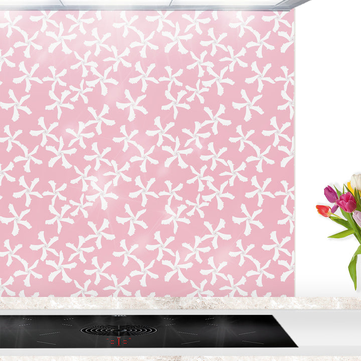 Jasmine Flower Kitchen Splashback - Pink &amp; White