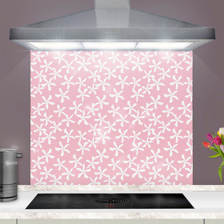 Jasmine Flower Kitchen Splashback - Pink &amp; White