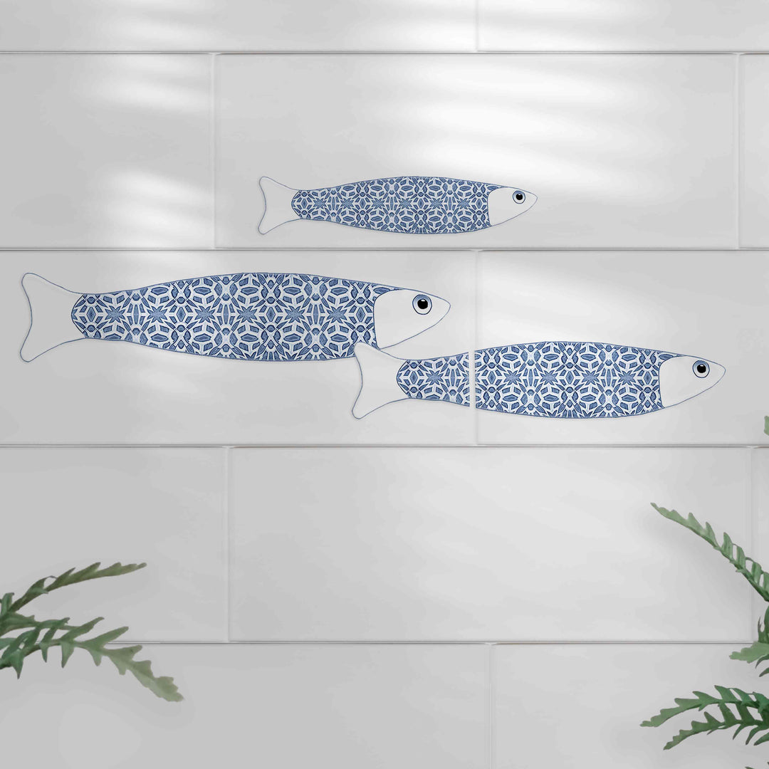 Ocean Shoal tile decals - Blue White