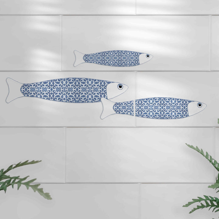 Ocean Shoal tile decals - Blue White