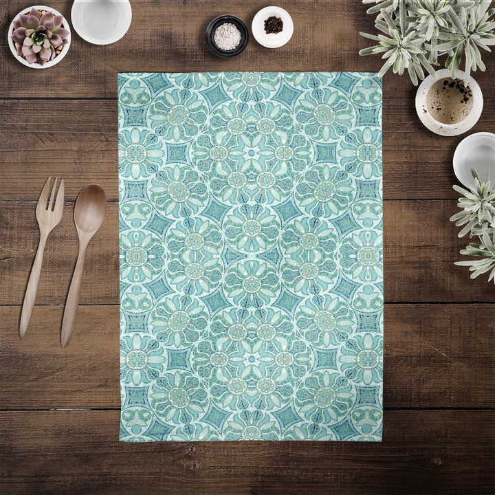 Pomegranate Tea Towel - Aqua
