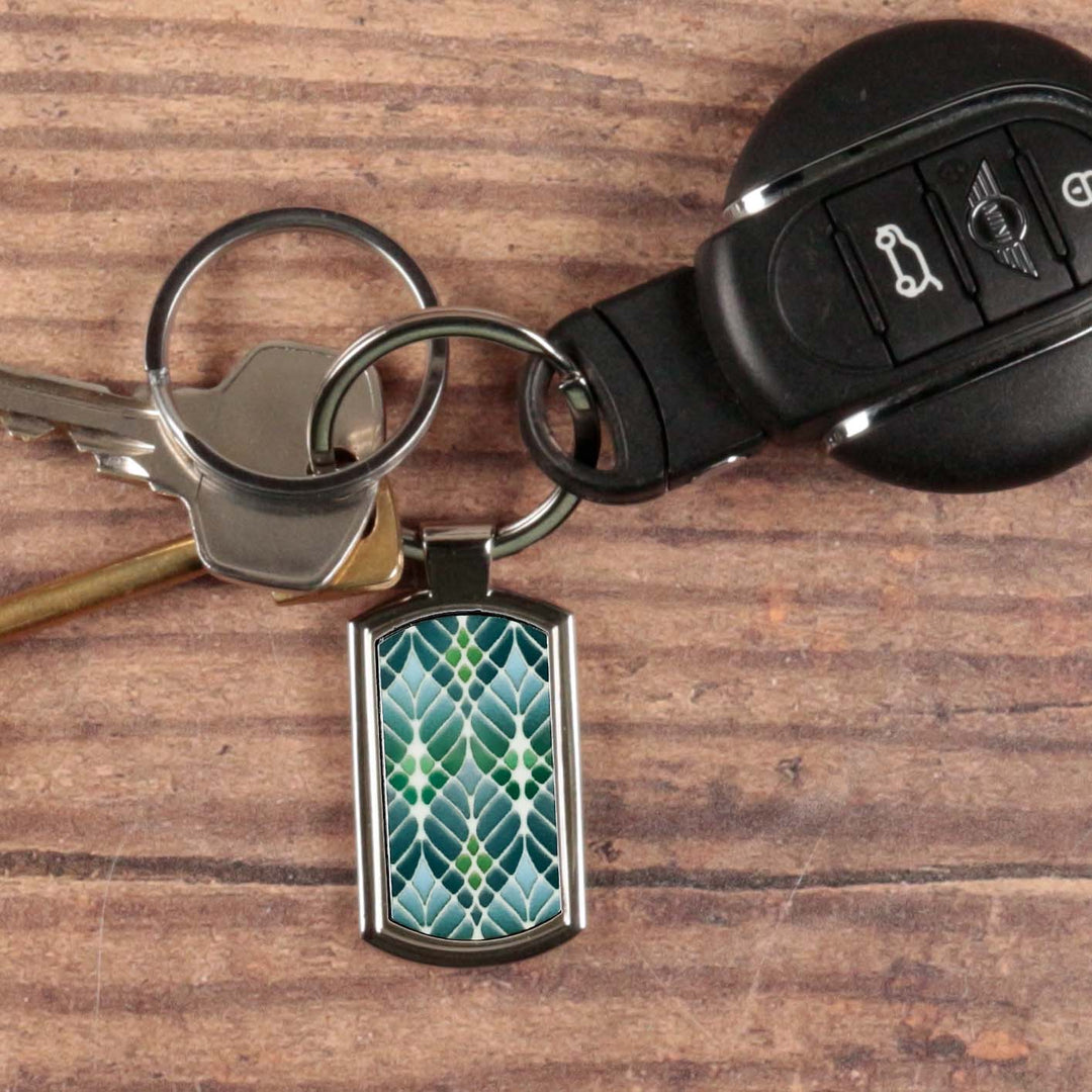 Interwoven Trees Keyring - Muted Greens