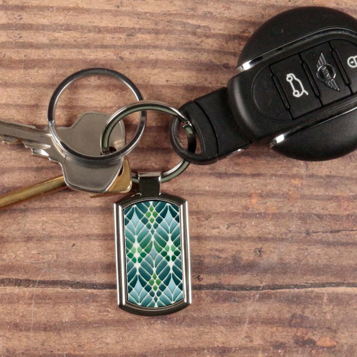 Interwoven Trees Keyring - Muted Greens