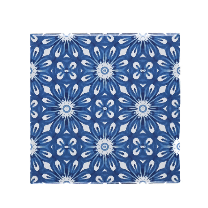 Feathery Indigo Tile  - Fired Ink version