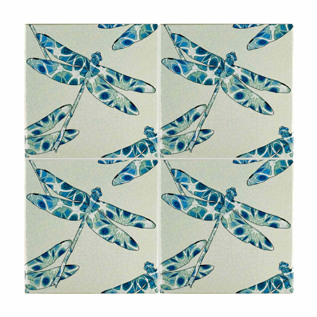 Dragonfly Tile -  FIRED INK Version