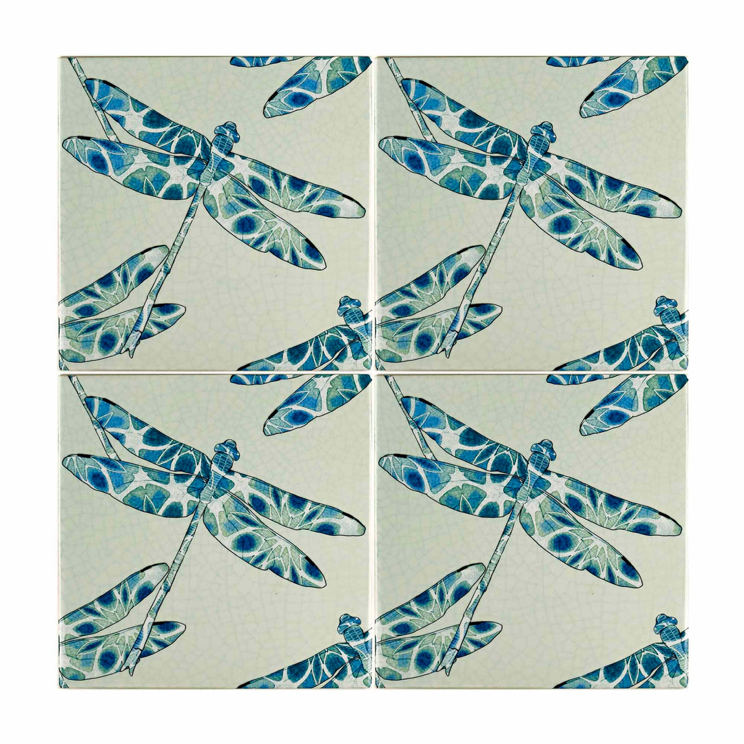 Dragonfly Tile -  FIRED INK Version