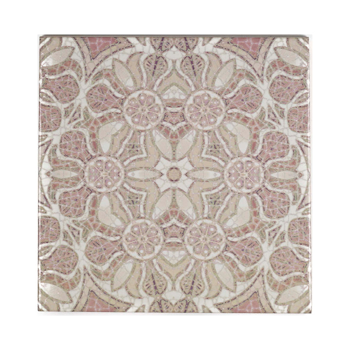 Pomegranate Tile - Plaster Pink - Fired Ink version
