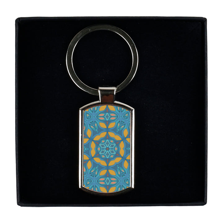 SALE - Greek Knossos Millefiori Keyring - Orange &amp; Teal