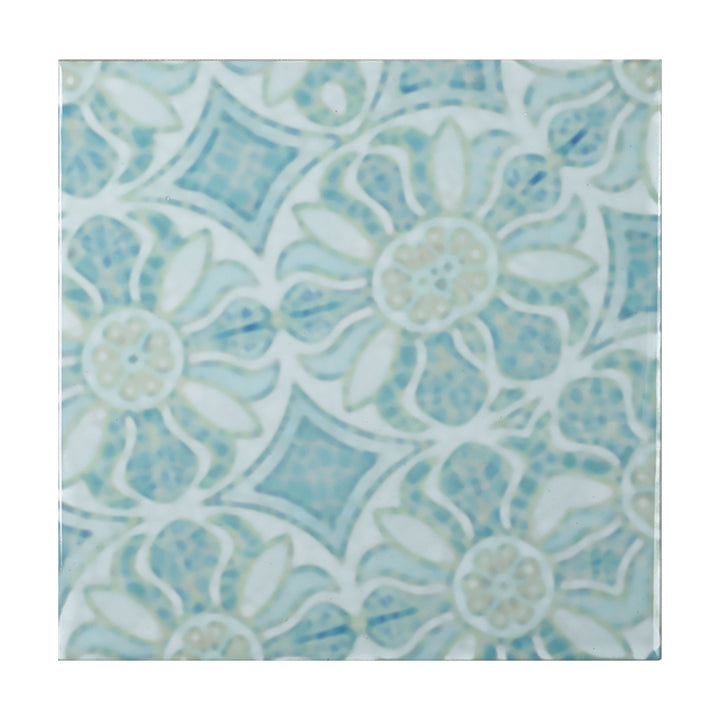 Pomegranate Hazy Tiles - Aqua - large scale