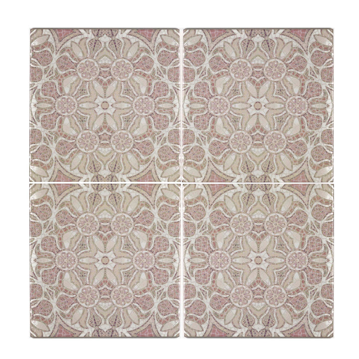 Pomegranate Tile - Plaster Pink - Fired Ink version