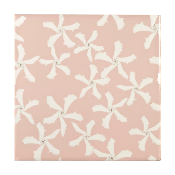 Jasmine Flower Tile - Pink &amp; White