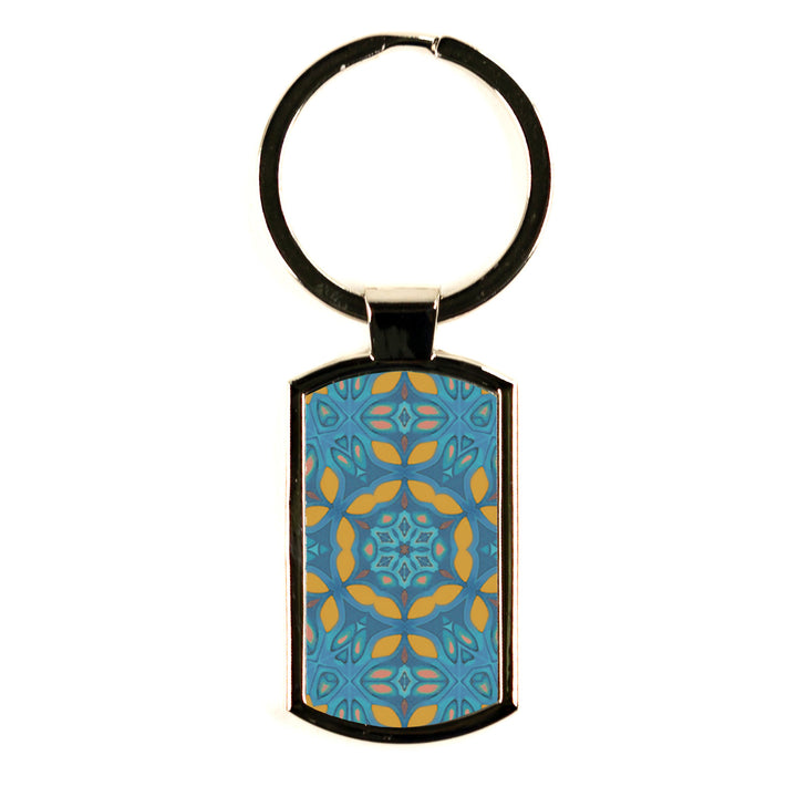 SALE - Greek Knossos Millefiori Keyring - Orange &amp; Teal