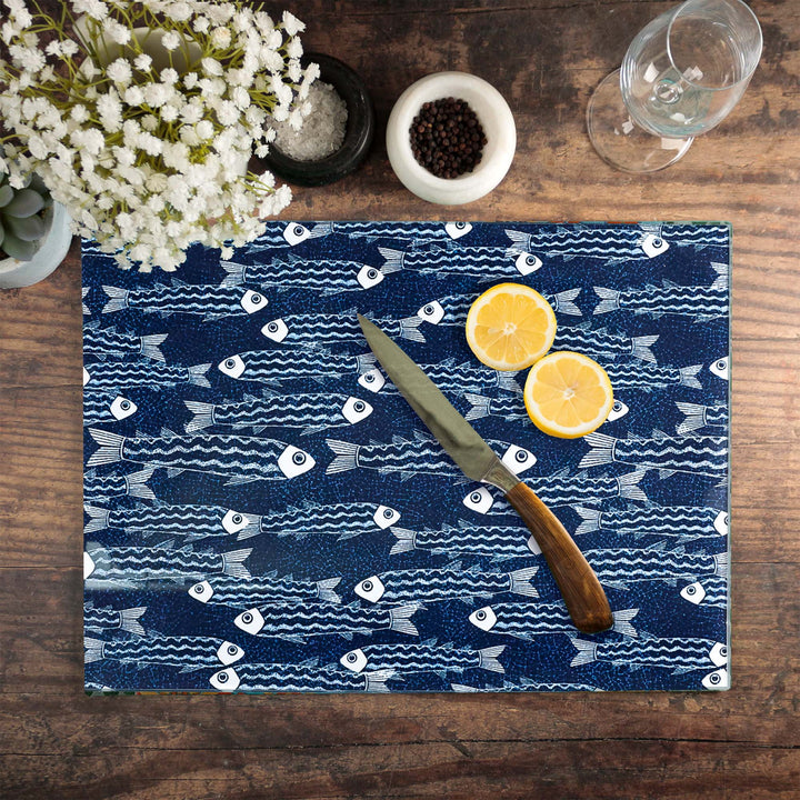 Ghost Fish on Blue/Black Worktop Protector