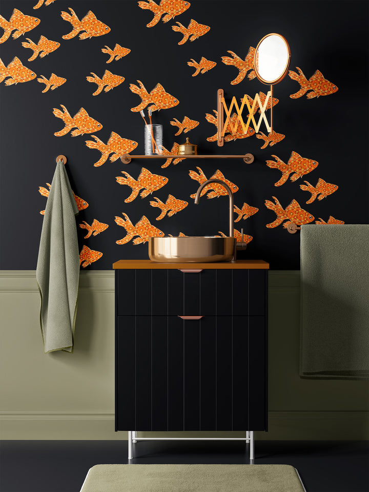 Goldfish tile decals - red orange