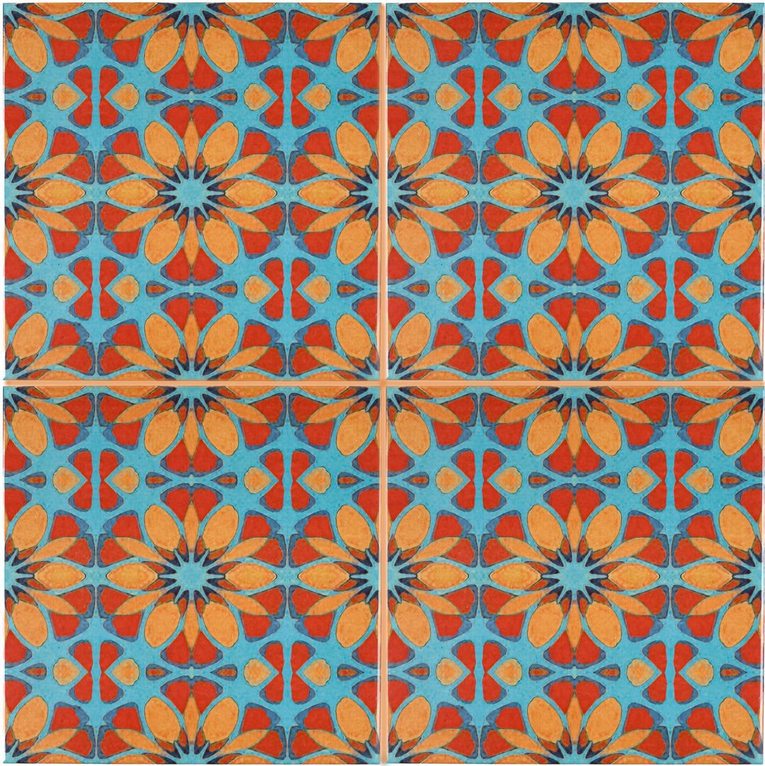 Moroccan Flower tiles - FIRED INK Version