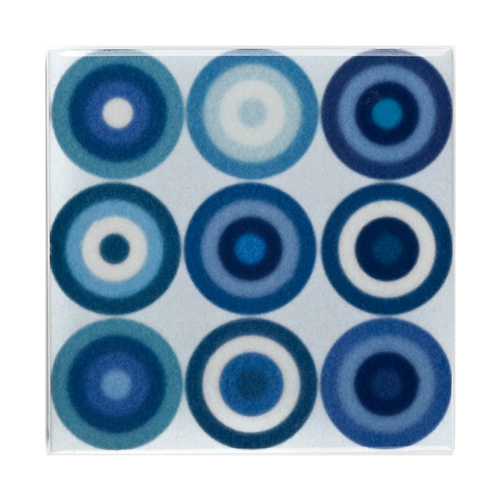 Navy Grey Circles Tile  - Fired Ink version