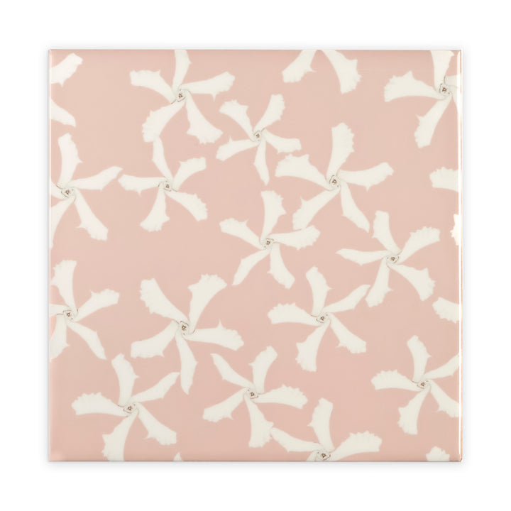 Jasmine Flower Tile - Pink &amp; White