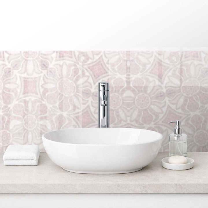 Pomegranate Kitchen Splashback - Pale Pinks Softened