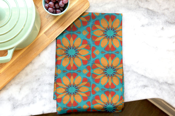 Moroccan Flower tea towel