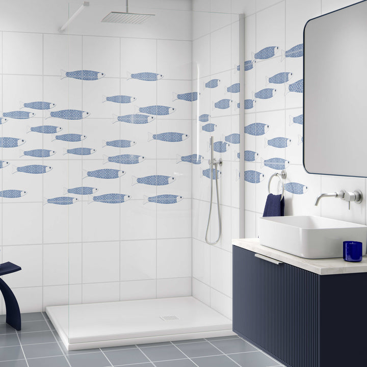 Ocean Shoal tile decals - Blue White