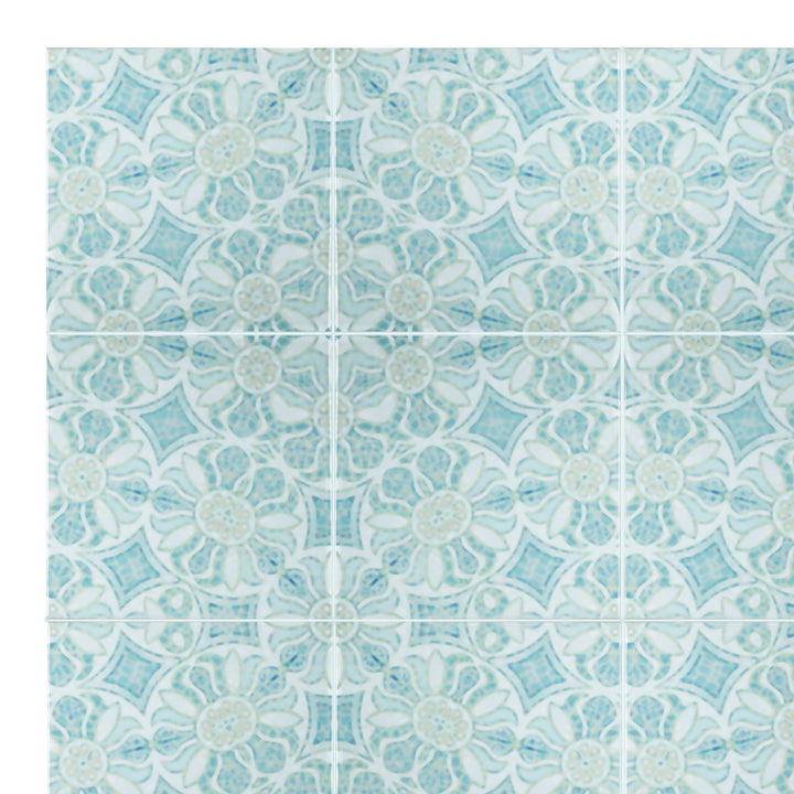 Pomegranate Hazy Tiles - Aqua - large scale