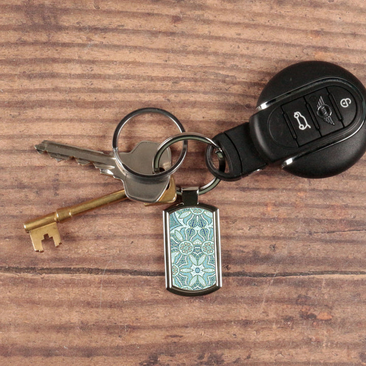 Blue Pomegranate design - keyring