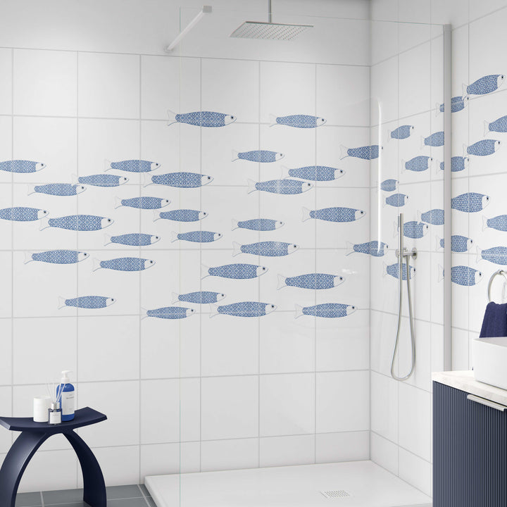 Ocean Shoal tile decals - Blue White
