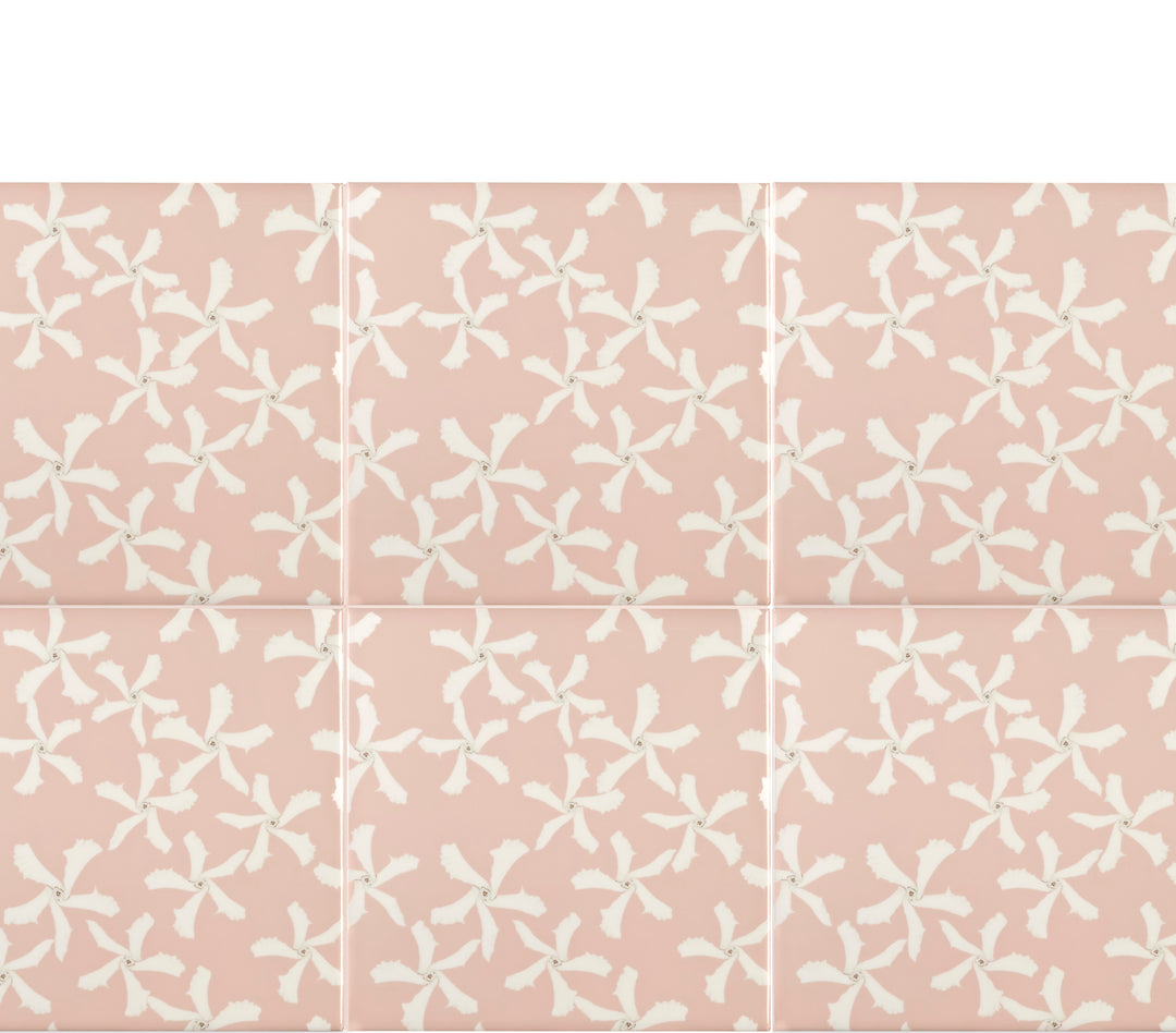Jasmine Flower Tile - Pink &amp; White